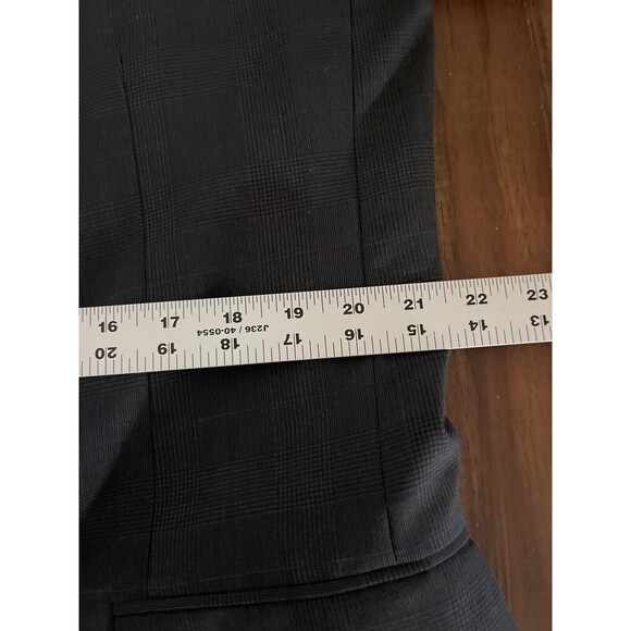 Vintage Foreman & Clark Men's Dark Gray Plaid Suit Jacket 44L with Pants 39L - Picture 13 of 16